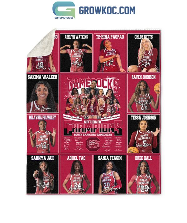 South Carolina Gamecocks 2024 National Champions Fleece Blanket Quilt