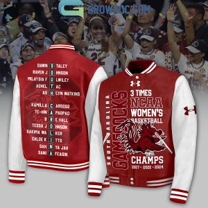South Carolina Gamecocks NCAA Women’s Basketball 3 Times Champions Baseball Jacket Red Version
