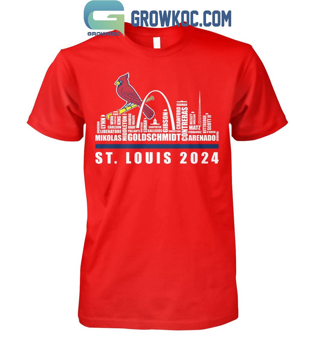 St. Louis Cardinals 2024 Skyline Player Name T-Shirt St. Louis Cardinals 2024 Skyline Player Name T-Shirt