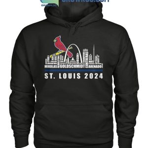 St. Louis Cardinals 2024 Skyline Player Name T-Shirt