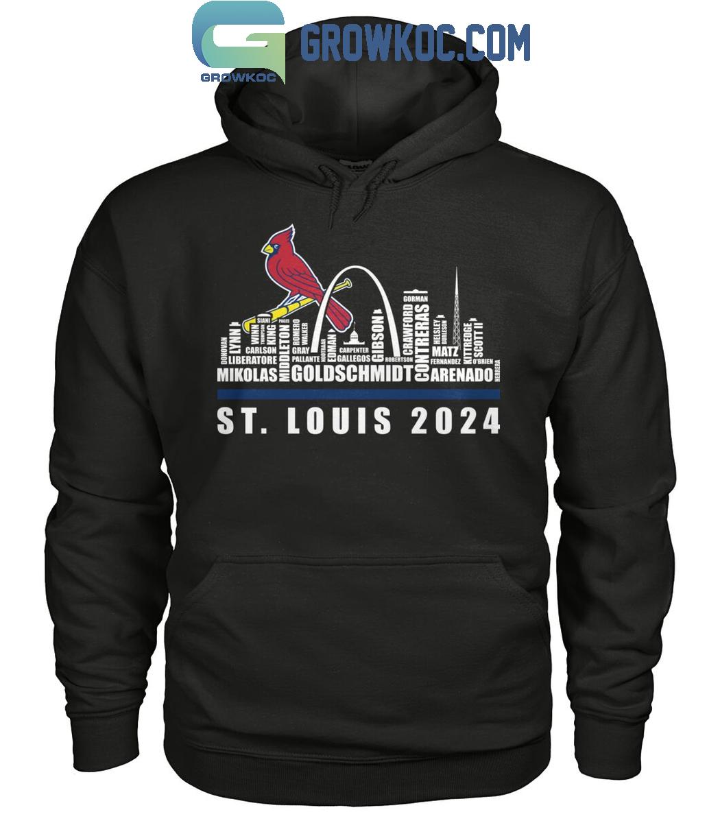 St. Louis Cardinals 2024 Skyline Player Name T-Shirt St. Louis Cardinals 2024 Skyline Player Name T-Shirt