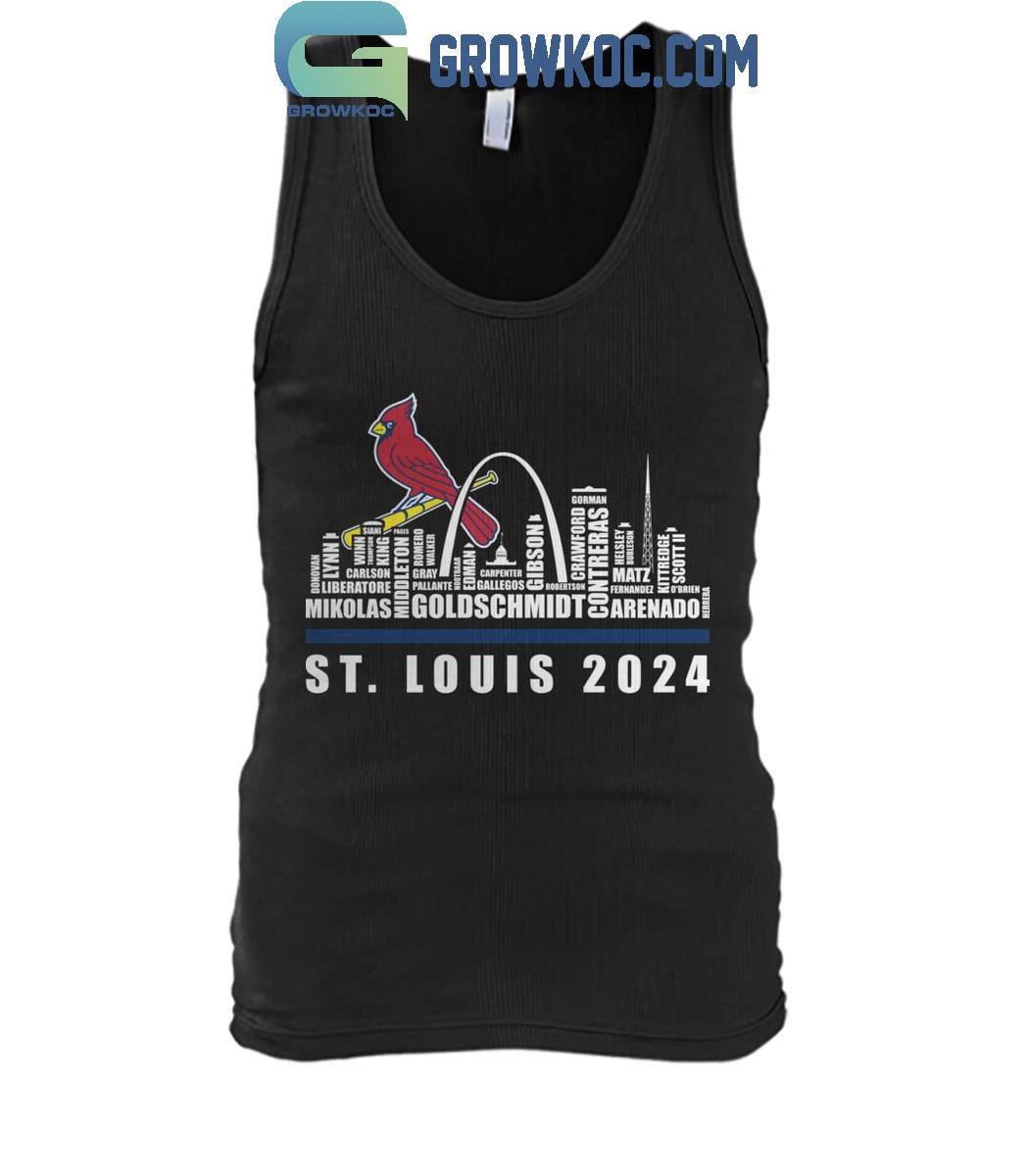 St. Louis Cardinals 2024 Skyline Player Name T-Shirt St. Louis Cardinals 2024 Skyline Player Name T-Shirt