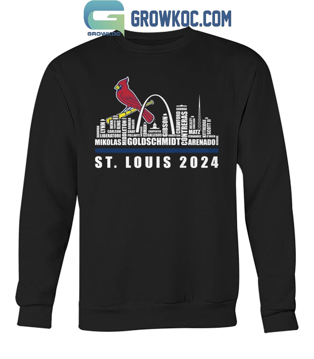 St. Louis Cardinals 2024 Skyline Player Name T-Shirt St. Louis Cardinals 2024 Skyline Player Name T-Shirt