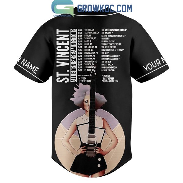 St. Vincent All Born Screaming Tour Personalized Baseball Jersey