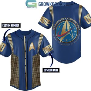 Star Trek United Federation Of Planets Navy Gold Personalized Baseball Jersey