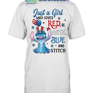 Stitch Just A Girl Who Loves Red White Blue And Stitch T-Shirt