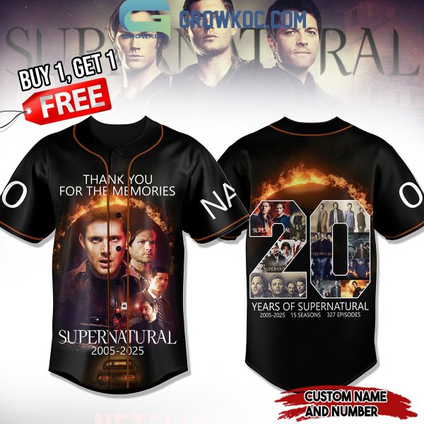 Supernatural 20 Years Of The Memories 2005 2025 Personalized Baseball Jersey