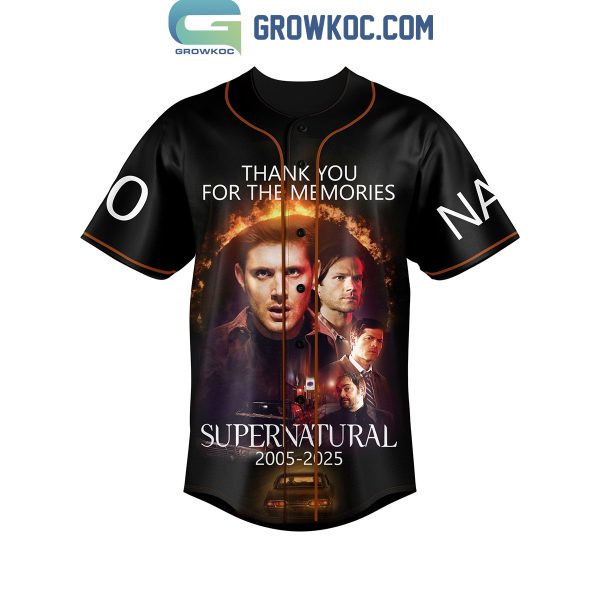 Supernatural 20 Years Of The Memories 2005 2025 Personalized Baseball Jersey