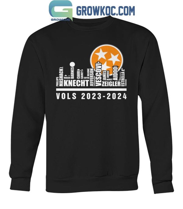Tennessee Volunteers Basketball Team 2024 Skyline Player Name T-Shirt