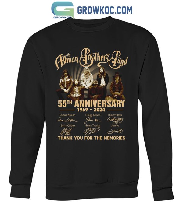 The Allman Brothers Band 55th Anniversary 1969 2024 Memories T Shirt