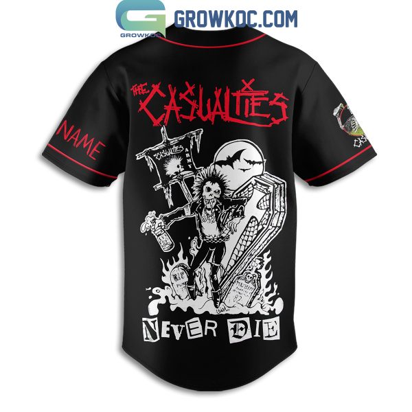 The Casualties Never Die Love Fan Personalized Baseball Jersey