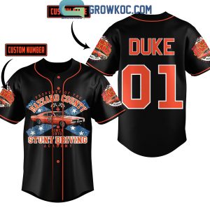 The Dukes Of Hazzard Stunt Driving Academy Personalized Baseball Jersey Black Design