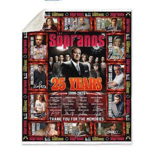 The Sopranos 25 Years 1999 2024 Thank You For The Memories Fleece Blanket Quilt