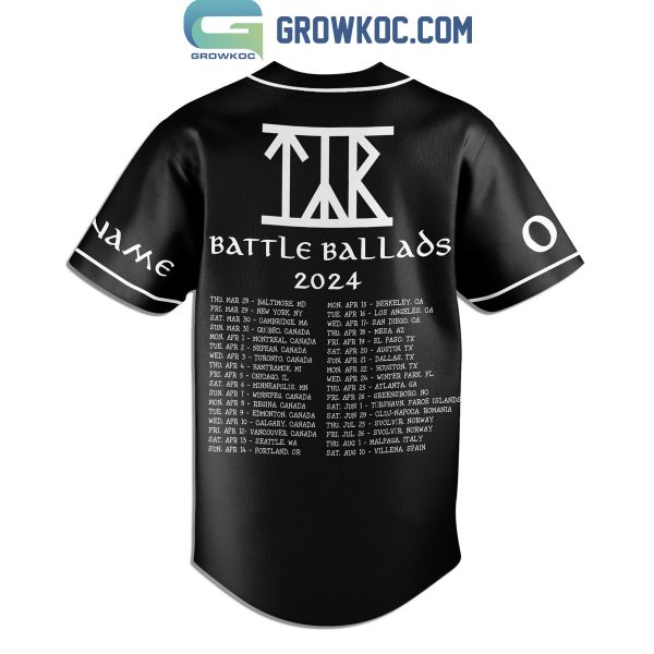 Tyr Battle Ballads Tour 2024 Fan Personalized Baseball Jersey