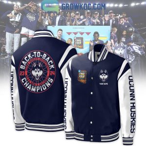 Uconn Huskies 2023 2024 Back To Back National Champions Fan Baseball Jacket