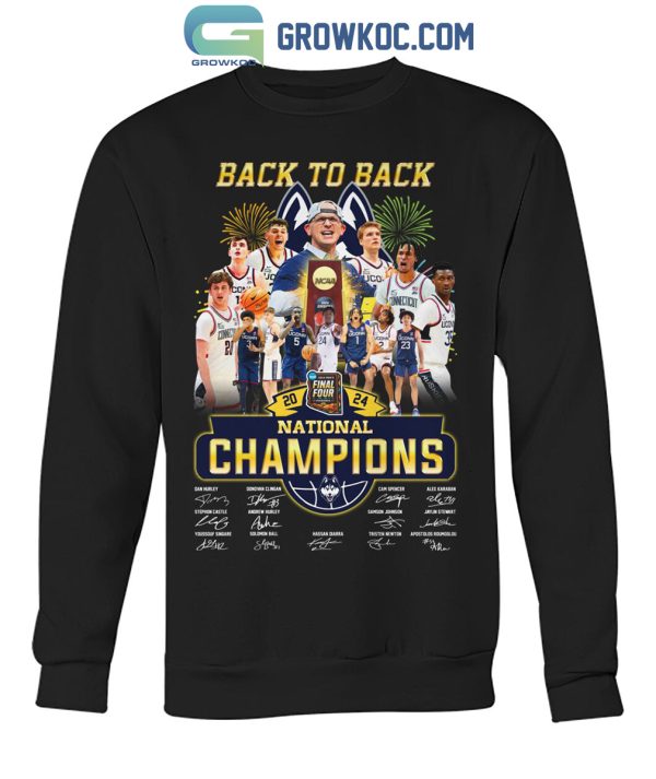 Uconn Huskies 2024 Back To Back National Champions Men’s Basketball T Shirt