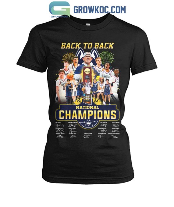 Uconn Huskies 2024 Back To Back National Champions Men’s Basketball T Shirt