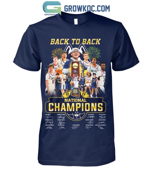 Uconn Huskies 2024 Back To Back National Champions Men’s Basketball T Shirt