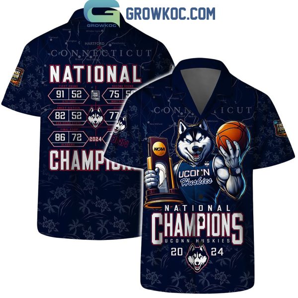 Uconn Huskies 2024 National Champions Journey Hawaiian Shirts With Short