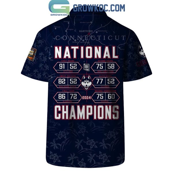 Uconn Huskies 2024 National Champions Journey Hawaiian Shirts With Short