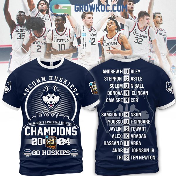 Uconn Huskies NCAA Basketball National Champions 2024 Go Huskies Hoodie T Shirt