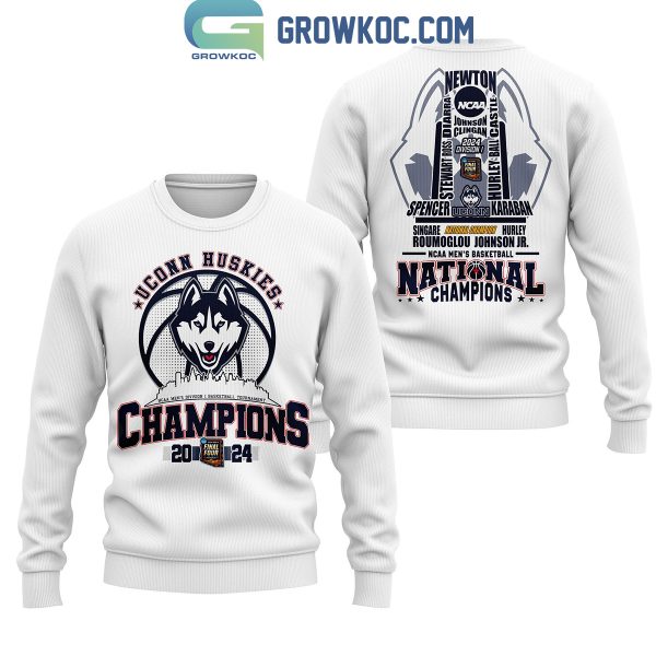 Uconn Huskies The Trophy 2024 National Champions Hoodie Shirts White Version