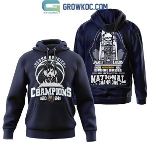 Uconn Huskies The Trophy 2024 National Champions Navy Design Hoodie Shirts