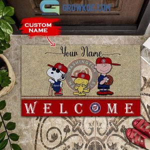Washington Nationals Snoopy Peanuts Charlie Brown Personalized Doormat