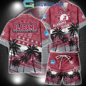 Alabama Crimson Tide Coconut Tree Summer Lover Personalized Hawaiian Shirt