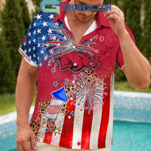 Arkansas Razorbacks Celebrating Happy 4th Of July Hawaiian Shirts