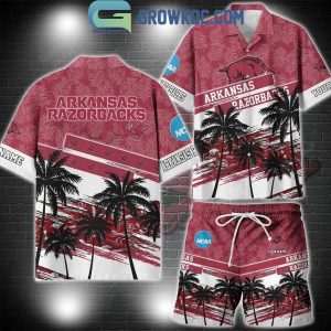Arkansas Razorbacks Coconut Tree Summer Lover Personalized Hawaiian Shirt