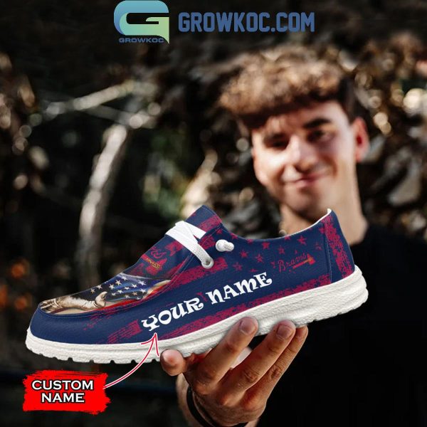 Atlanta Braves American Proud Personalized Hey Dude Shoes