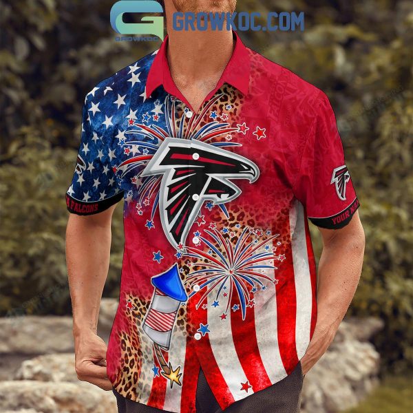 Atlanta Falcons Patriot Fan Happy 4th Of July Hawaiian Shirts