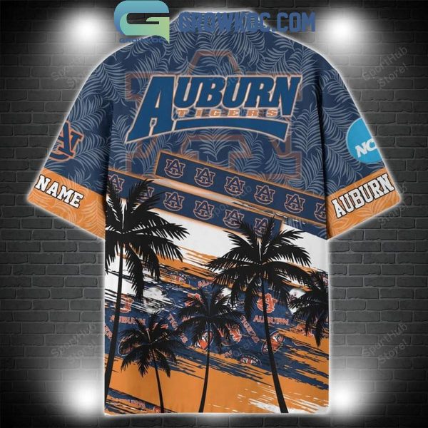 Auburn Tigers Coconut Tree Summer Lover Personalized Hawaiian Shirt