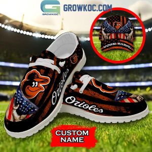 Baltimore Orioles American Proud Personalized Hey Dude Shoes