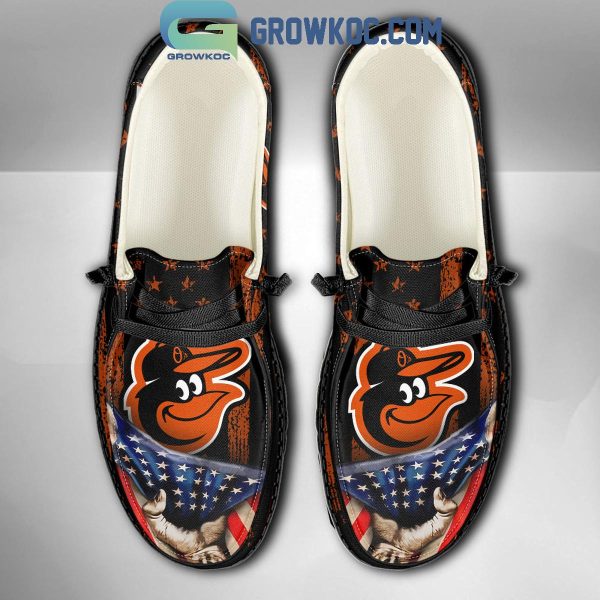 Baltimore Orioles American Proud Personalized Hey Dude Shoes