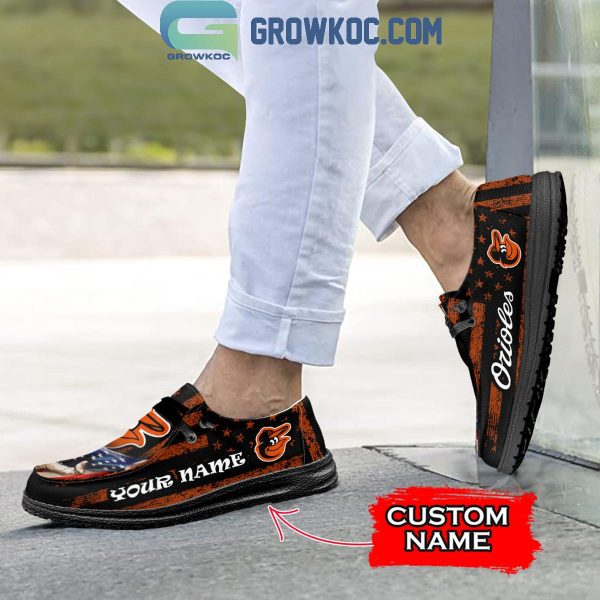 Baltimore Orioles American Proud Personalized Hey Dude Shoes