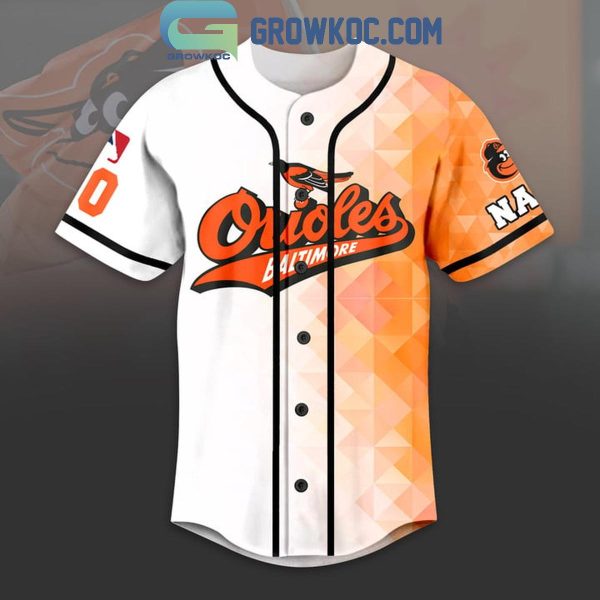 Baltimore Orioles Baseball Team Geometric Personalized Baseball Jersey
