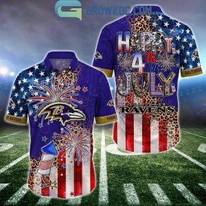 Baltimore Ravens Patriot Fan Happy 4th Of July Hawaiian Shirts