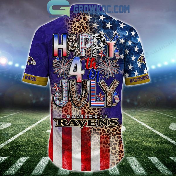 Baltimore Ravens Patriot Fan Happy 4th Of July Hawaiian Shirts