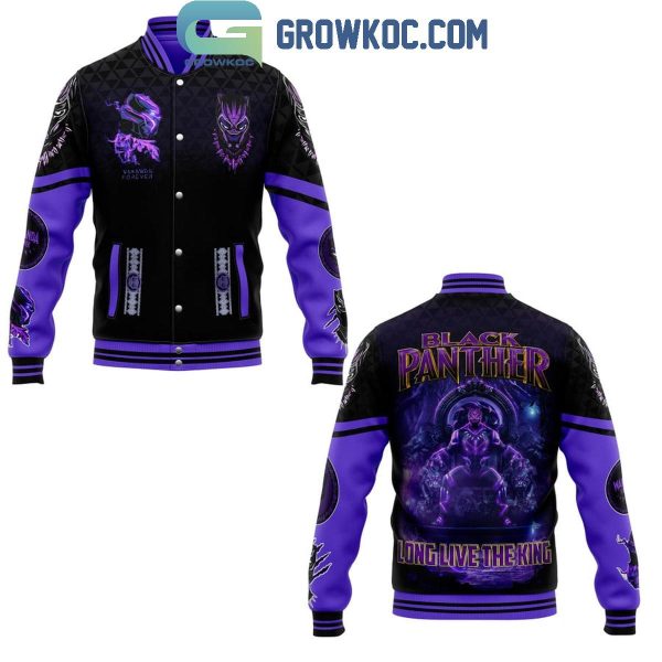 Black Panther Long Live The King Purple Black Baseball Jacket