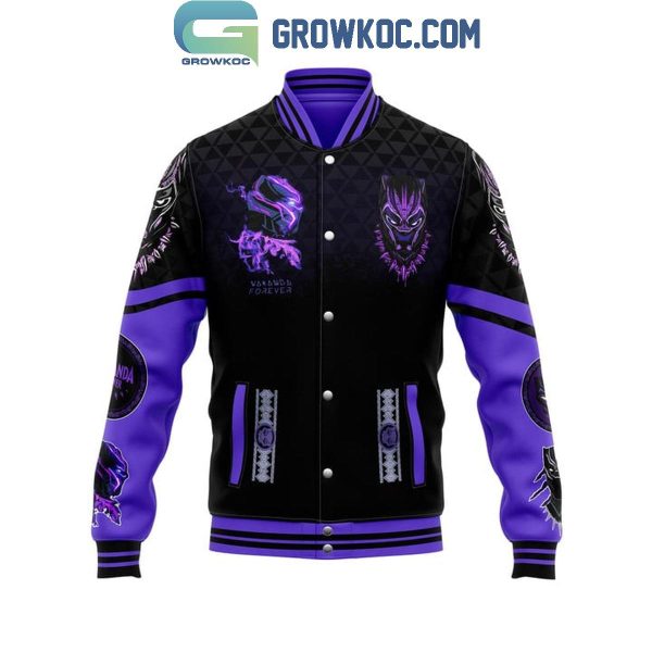 Black Panther Long Live The King Purple Black Baseball Jacket