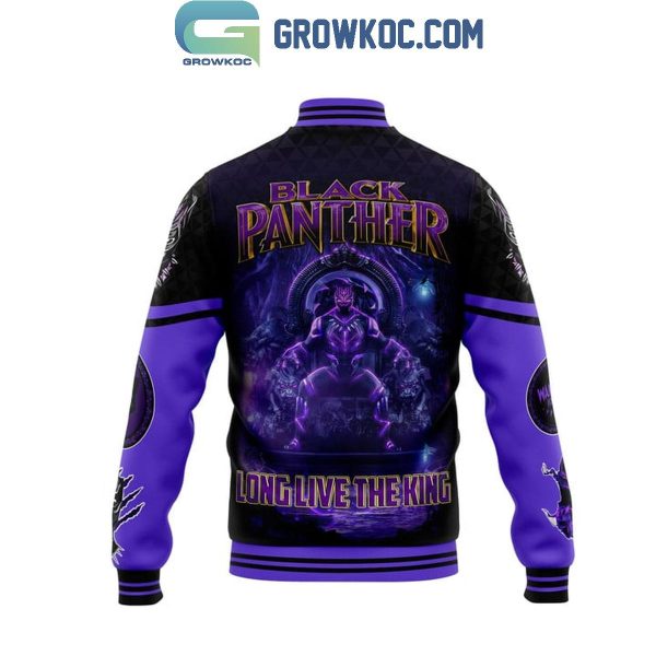 Black Panther Long Live The King Purple Black Baseball Jacket