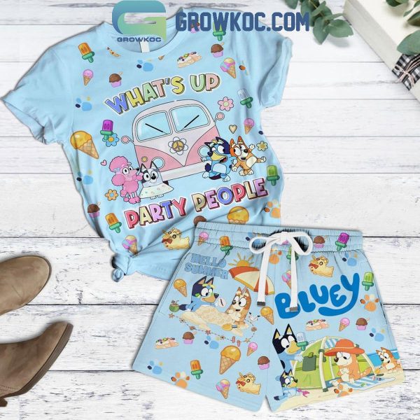 Bluey What’s Up Party People T-Shirt Short Pants Blue Version