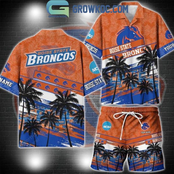 Boise State Broncos Coconut Tree Summer Lover Personalized Hawaiian Shirt