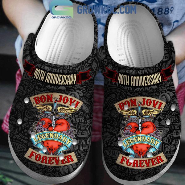 Bon Jovi Forever Legendary 40th Anniversary Crocs Clogs