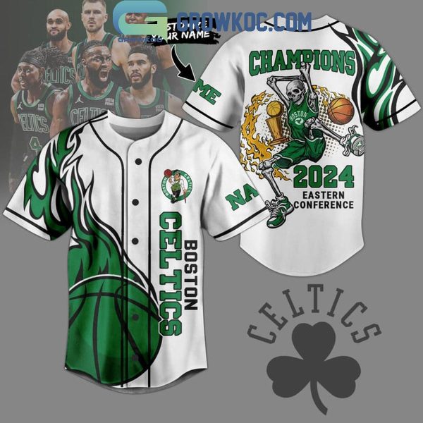 Boston Celtics 2024 Eastern Conference Champions Personalized Baseball Jersey