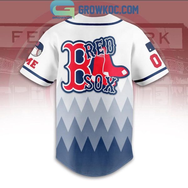 Boston Red Sox Baseball Team Geometric Personalized Baseball Jersey