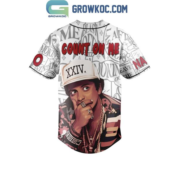 Bruno Mars Count One Me White Design Personalized Baseball Jersey
