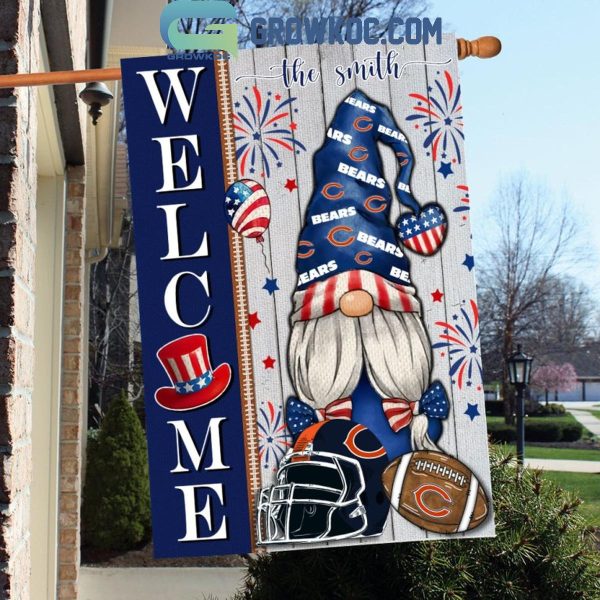 Chicago Bears Football Welcome 4th Of July Personalized House Garden Flag